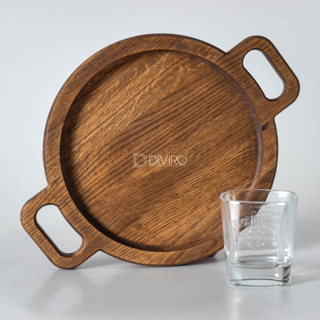 Деревянный поднос с ручками из дуба (33×25 и 38×29 см) от мастерской DIVIRO